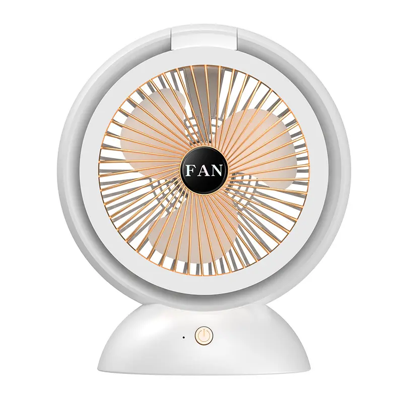 Amazon hot compact portable USB mini desktop fan home use strong wind high-power electric air circulation fan with LED light