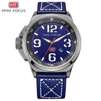Jam Tangan Quartz MINI FOCUS MF0004 Fashion Hot Sale Pria, Angka Besar, Tali Kulit, Tampilan Tanggal, Mewah, untuk Tangan Kiri
