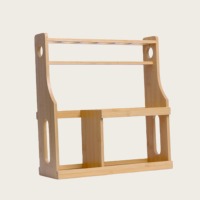 Étagère de rangement multi-niveaux en verre avec couvercles en bambou à double niveau pour comptoir de cuisine