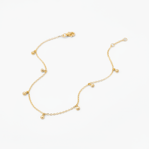 Religious Style Dot Chain <b>Anklet</b> in Stainless Steel with Diamond and Pearl for Wedding Party and Gift Jewelry - Product Image 1