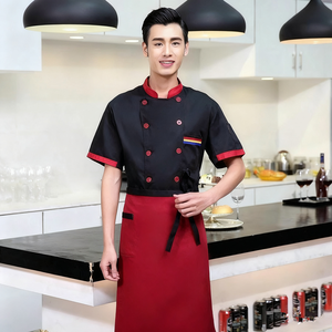 Chef uniforme Chef vêtements à manches courtes hôtel Restaurant cuisine salopette uniforme étudiant Chef vêtements - Product Image 3