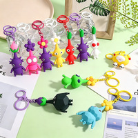 Porte-clés en silicone 3D mignon en forme de créature, pendentif de sac dessin animé feuille de plante elfe, merch gamer Kawaii, porte-clés en caoutchouc souple, cadeau
