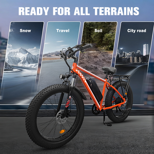 Vélo électrique tout-terrain à suspension avant rapide, pneus larges de 26 pouces, frein à disque à 7 vitesses, 1000 W, 48 V, 15 Ah, en stock aux États-Unis - Product Image 6