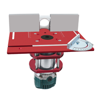 Kit de levage de routeur en aluminium de précision pour table de routeur avec guide de coupe réglable, jauge d'angle et poignée à manivelle, outil de travail du bois