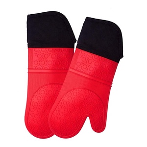 Mitaines de cuisine en coton, gants résistants à la chaleur <span class=keywords><strong>pour</strong></span> micro-onde, personnalisés, Extra longs, professionnels, en Silicone - Product Image 1