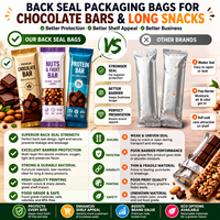 Sachets personnalisés imprimés à scellage arrière pour barres glacées, emballages de sucettes glacées congelées, vente en gros