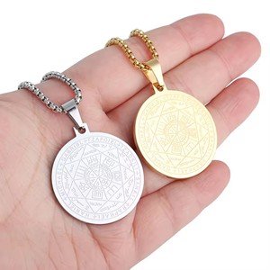 Ciondolo in oro Colgante in Tetragrammaton in acciaio inox Vintage sigilli <span class=keywords><strong>di</strong></span> sette arcangeli talismano <span class=keywords><strong>sigillo</strong></span> Solomon ciondolo - Product Image 3