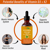 Suplemento de Vitamina D a Precio Reducido, Mejora el Estado de Ánimo, la Claridad Mental y la Productividad, Gotas Líquidas de Vitamina D3 K2