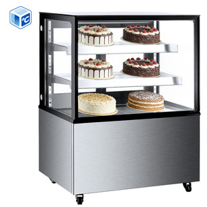 Réfrigérateur de boulangerie à 3 niveaux à économie d'énergie, 1,2 m (1500 mm), <span class=keywords><strong>vitrine</strong></span> réfrigérée à refroidissement ventilé avec vitre droite pour gâteaux - Product Image 3