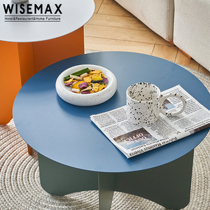 WISEMAX โต๊ะข้างบ้านโลหะสองสี,โต๊ะกาแฟโลหะทรงกลมสำหรับตกแต่งบ้านโรงแรม - Product Image 6