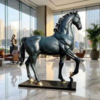 Sculpture Équestre Personnalisée en Bronze, Entièrement Personnalisable, Moulée en 3D, Pose de Course Étendue au Choix, Pâtina, Taille et Socle