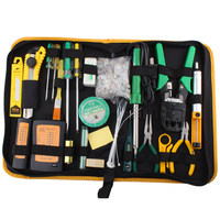 Kit d'outils de réparation de réseau télécom avec fer à souder, multimètre, pince à câbles, ensemble informatique et domestique W017B Chine - Livraison gratuite