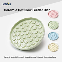 JEMOW Gamelle en céramique arrondie non toxique pour chats et chiens, pour une alimentation lente, usage quotidien, accessoires d'alimentation pour animaux, bol distributeur