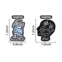 Ensemble d'épingles en émail noir sur le thème des mathématiques, avec slogan 'J'aime les mathématiques', en alliage de zinc, pour sac à dos, veste, chapeau, revers, décoration, cadeau