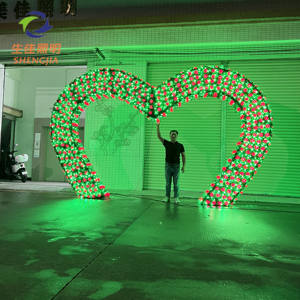 Shengjia DIY Disesuaikan Led Motif Cahaya Ornamen Natal Menyala Bingkai Kawat Pintu Masuk Lengkungan Disesuaikan - Product Image 2