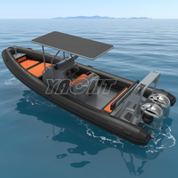 Deluxe Ocean Master – bateau gonflable à coque rigide en aluminium avec t-top, 25 pieds, 760 PVC/Hypalon/oca