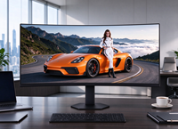 Monitor Komputer Baru 34 Inci 4K60Hz HDR VA Hitam Waktu Respons 5ms Dudukan Putar yang Dapat Disesuaikan Port DP/ Bisnis 21:9
