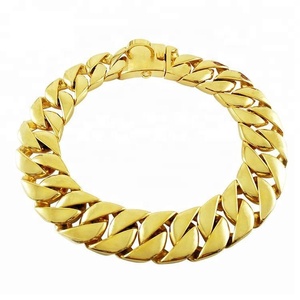 Collier pour <span class=keywords><strong>chien</strong></span> de grande taille en chaîne cubaine dorée de luxe de 24 pouces, collier pour Pitbull - Product Image 5