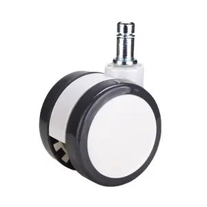 ריהוט כיסא גלגלים 50/60mm מסתובב לבן ניילון PU גלגלי גלגלית עבור משרד כיסא חלקי חילוף