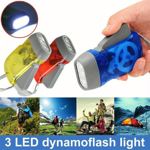 Linterna LED de aleación de aluminio con manivela, clasificación de impermeabilidad IP68, con alimentación por manivela, adecuada para camping y primeros auxilios. - Product Image 3