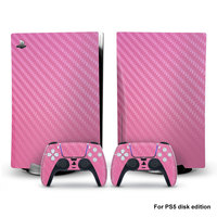 Autocollant en fibre de carbone Data Frog pour la console de manette PS5, peau pour Playstation 5