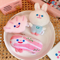 Porte-clés Mini lapin en peluche, jouet anti-Stress, sac à dos, dessin animé, Clip, nouveau