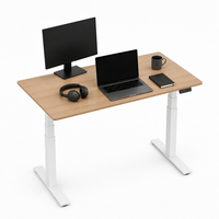 Cadre de bureau électrique à double moteur 3 niveaux, base réglable en hauteur de qualité commerciale pour usage professionnel