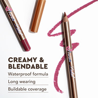 Pensil Lip Liner Cokelat Krim Vegan Label Pribadi Logo Kustom 12 Warna Tahan Air Tahan Lama Pigmentasi Tinggi Hasil Matte