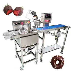Precio de la máquina de envoltura de templado de Chocolate de mesa pequeña máquina de envoltura de chocolate para recubrir chocolate