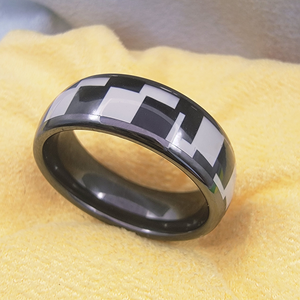 Bague en céramique à motifs avec incrustation colorée pour hommes et femmes, étanche, intelligente, NFC, connectée, avec fonction de contrôle d'accès, puce NTAG216. - Product Image 4