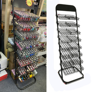 Chariot de rangement portable et moderne pour vernis à ongles, présentoir professionnel en fer, étagère à cosmétiques pour salon de beauté - Product Image 1