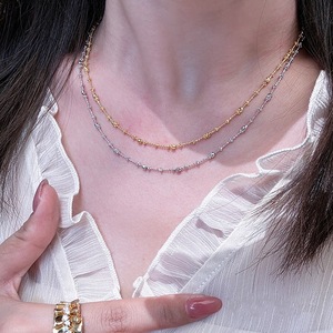 Collier en argent pur S925 avec perles en forme de fleur d'olivier, design élégant de niche française, vintage, tendance, chaîne de pull - Product Image 2