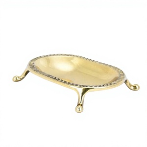 Elegante Jabonera Ovalada de Metal, Chapada en Oro, Duradera, Bandeja Decorativa para Baño, Exhibidor de Encimera, Dispensador de Jabón de Lujo - Product Image 1
