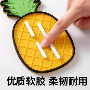 Silicone Pineapple <b>Pot</b> <b>Lid</b> Mat Heat Insulation Drain Rack Multi Functional Desktop Placemat Cutting Board Coaster - Product Image 3