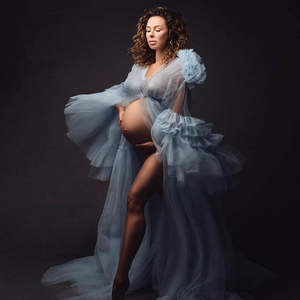 Robe de maternité tendance <span class=keywords><strong>grande</strong></span> <span class=keywords><strong>taille</strong></span> pour femmes enceintes, robes en tulle pour séance photo, vente en gros, robe de <span class=keywords><strong>grossesse</strong></span> pour photographie - Product Image 1