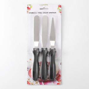 Ensemble <span class=keywords><strong>de</strong></span> 3 spatules à glaçage en acier inoxydable avec manche coloré, outils <span class=keywords><strong>de</strong></span> cuisson, grattoir à crème - Product Image 6