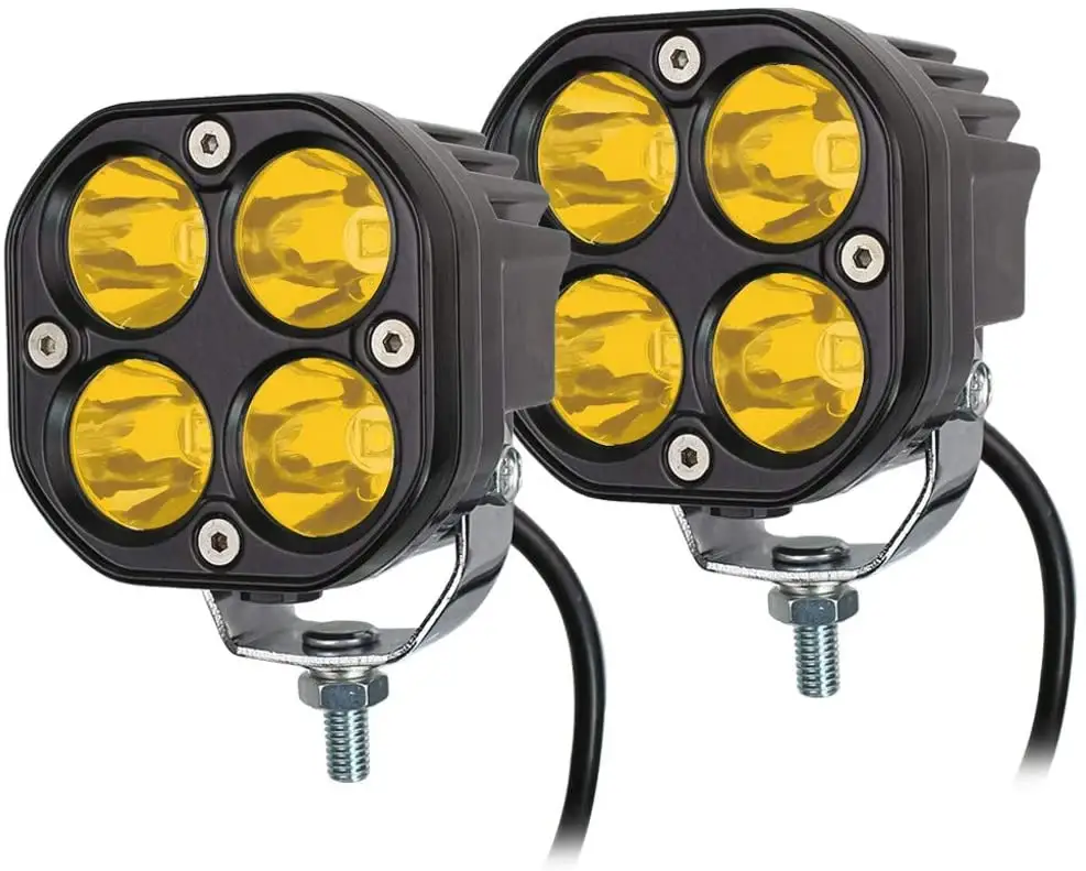 Others Car Work Light Accessories 4x4 Off Road Spot Light Pod 40W Amber LED Cubes 3 Inch Yellow Fog Lights For Truck UTV ATV