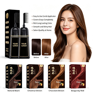 สีผมถาวรยี่ห้อ ChuYan พร้อมหวีสำหรับทา ไม่มีแอมโมเนีย แชมพูย้อมผมสมุนไพรธรรมชาติ ขายส่ง - Product Image 1