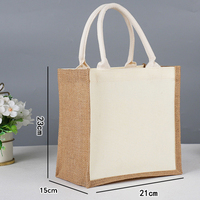 Tas Tote Jute Kualitas Grosir 31*27*16cm Custom, Polos, Bisa Cetak Logo, Tipe Penutup, Untuk Pantai