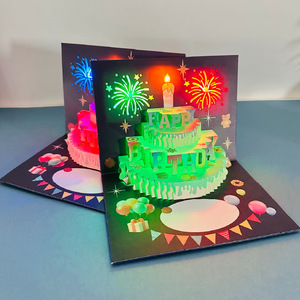 Tarjeta <span class=keywords><strong>de</strong></span> Felicitación 3D Pop-up con Velas y Fuegos Artificiales, Luces y Música para <span class=keywords><strong>Cumpleaños</strong></span> - Product Image 4