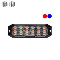 Lampu Peringatan Bahaya Kendaraan 24 LED Surface Mount Strobe Beacon Merah Biru Dua Warna IP6K9K E Mark DC12V 24V yang Dapat Disesuaikan