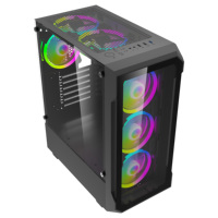 Anime verre trempé personnalisé + panneau en maille métallique avec affichage de la température du ventilateur RVB boîtier d'ordinateur de jeu en plexiglas anti-poussière