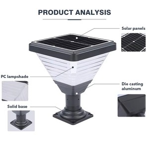 Nouvelle conception, luminosité élevée, IP65, lampadaire solaire de jardin 30W à poteau divisé 3M, rechargeable avec <span class=keywords><strong>batterie</strong></span> incluse - Product Image 3