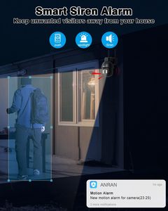 Caméra solaire sans fil WiFi 360 <span class=keywords><strong>ANRAN</strong></span> <span class=keywords><strong>5MP</strong></span> °   Caméra PTZ extérieure IP65 étanche avec détection de mouvement, vision nocturne couleur et stockage dans le cloud - Product Image 5