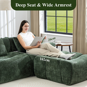 Precio de Fábrica Meroow MS3 Sofá Modular Grande de 234x174cm con Reposabrazos, Envío Rápido, Stock Local en el Reino Unido, Sofá Ondulado - Product Image 3