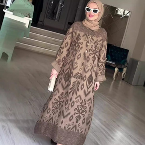 <span class=keywords><strong>Abito</strong></span> da Donna Elegante con Collo Alto e Stampa a <span class=keywords><strong>Maniche</strong></span> <span class=keywords><strong>Lunghe</strong></span>, Nuova Collezione Autunno 2025 - Vendita all'Ingrosso per Boutique - Product Image 4