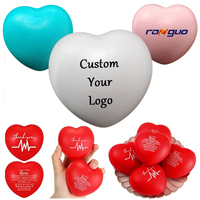 Pelota Antiestrés de Espuma de PU en Forma de Corazón Personalizada Ranguo, Impresión de Logotipo Personalizado en Serigrafía, Múltiples Colores, Regalos Promocionales Corporativos
