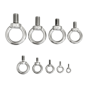 304 스테인리스 스틸 아이볼트 및 너트(링형 천공 연장 나사산 벽 나사 포함) 리프팅 아이볼트 및 나사 - Product Image 2