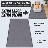 Tappetino in Silicone per Lettiera Gatti con Scanalature, Impermeabile, Antiscivolo, Facile da Pulire, Raccogli Sabbia per Gatti