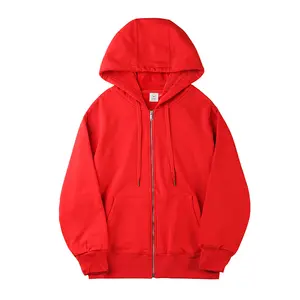 Hot Selling 390 grams cotton plush heavyweight oversize hoodie custom sport hoodies tracksuit zip up hoodie